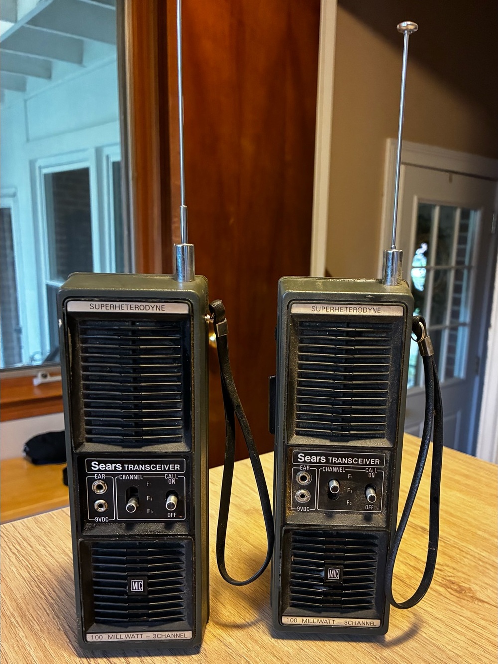 1960s/70s Sears Portable Two-Way Walkie Talkie Transceivers - Black (Pair)